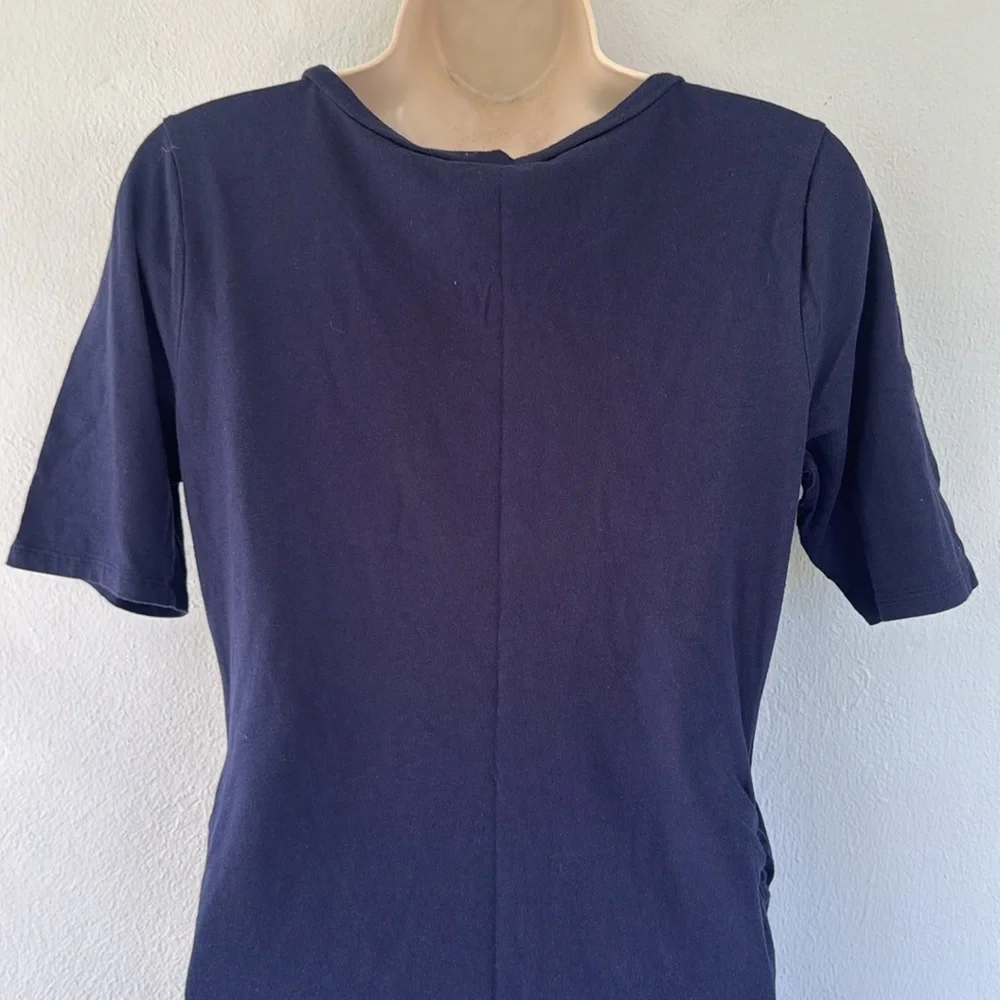 Old Navy Maternity navy blue short sleeve bodycon ruched dress size small